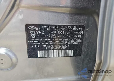 2013 Hyundai Elantra Gt from USA, damaged, VIN KMHD35LE5DU060203